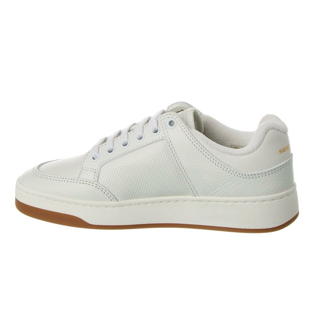 Saint Laurent White and Tan Unisex Sneakers - Picture 2 of 11